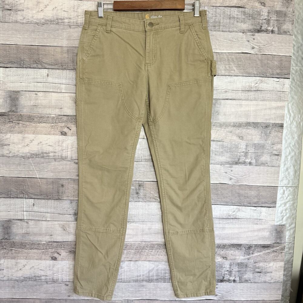 Carhartt Slim Fit Skinny Leg Crawford Pant Work Jeans Women's Size 6 Brown
